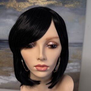 HAIR, 13” Bob with Bangs, Straight, Free Part, Jet Black